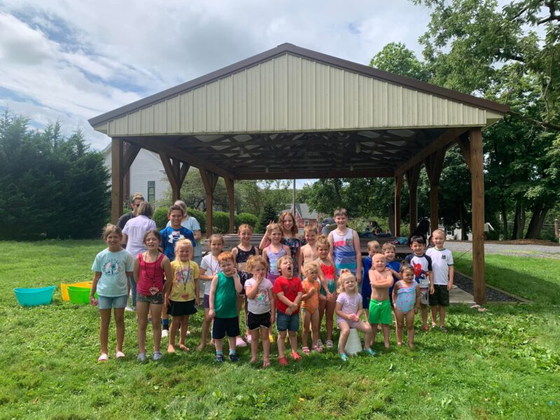 Water play during Vacation Bible School Week