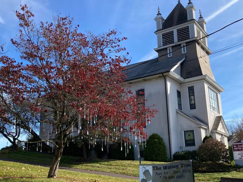 The Witting Tree – A witness to honor Veterans, hanging 22 dog tags daily from November 1-11