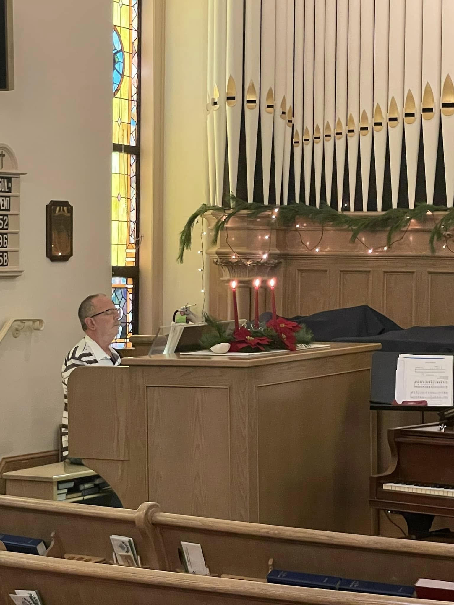 Our organist Robert playing during the Christmas Open House with Perkasie Historical Society