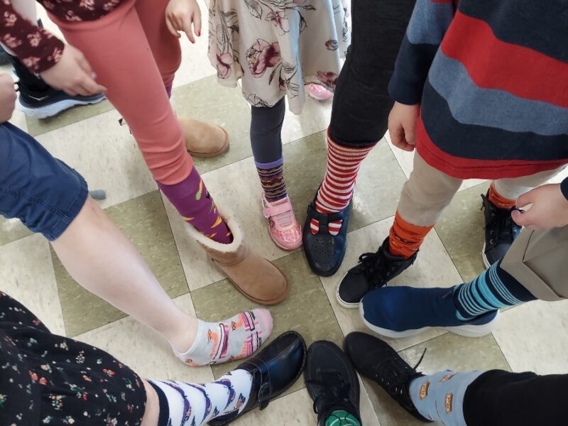 Crazy Sock Sunday to raise awareness about the importance of foot health for those without a home.