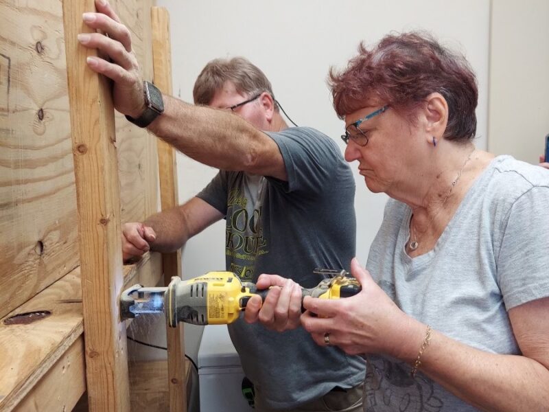 Constructing Pantry Shelves at Back Bay Mission