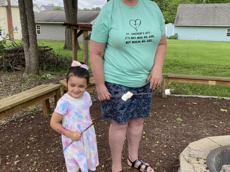 Enjoying some delicious marshmallows