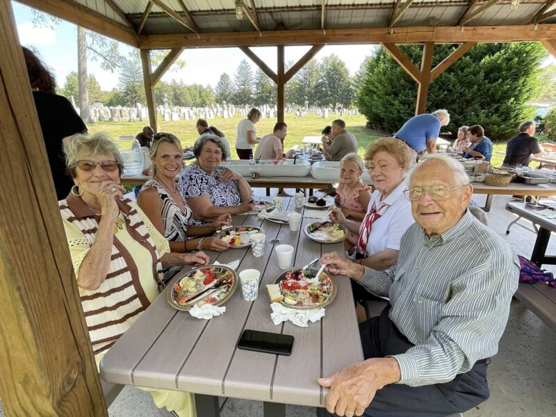 Enjoying a church picnic