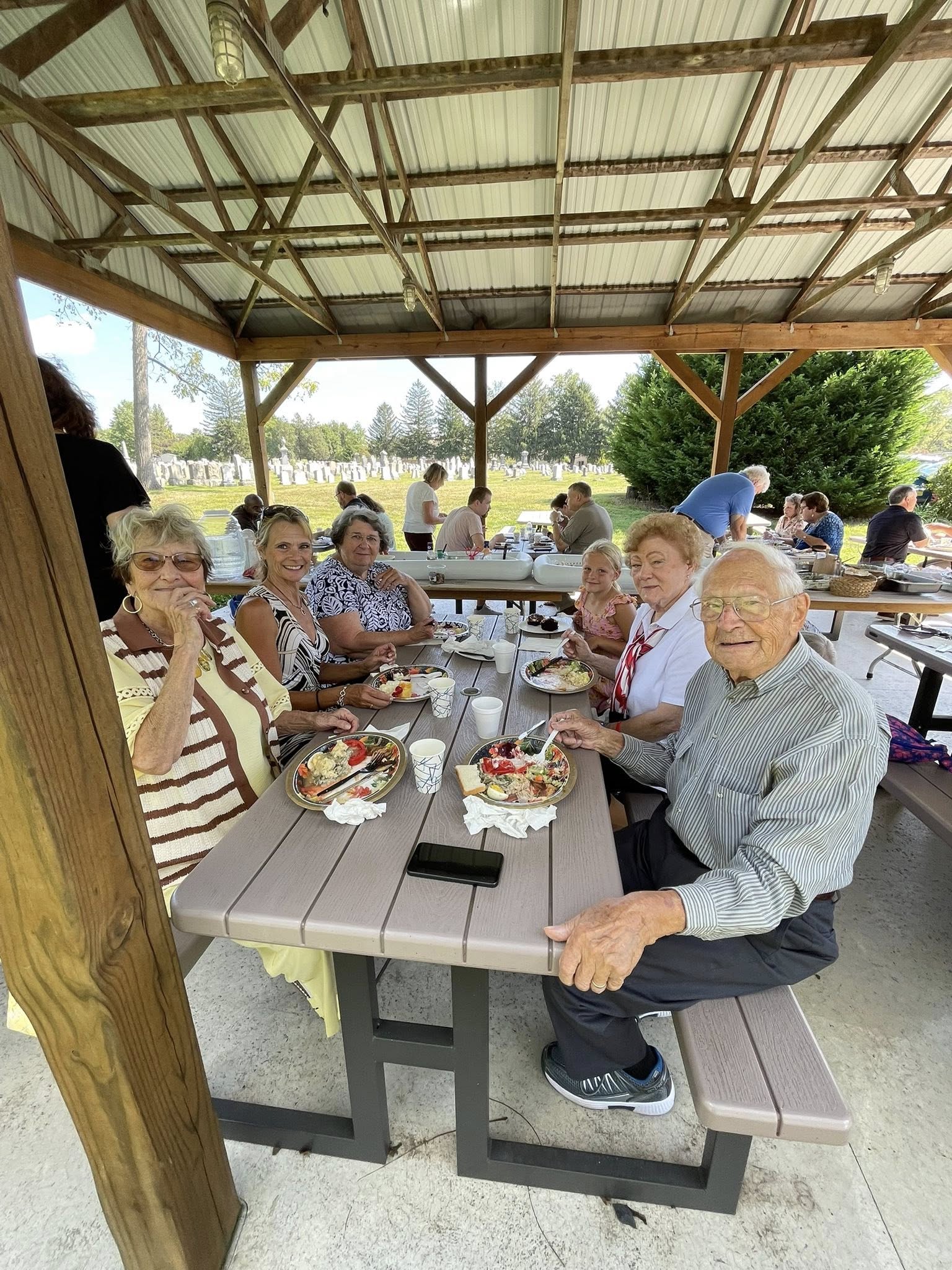 Enjoying a church picnic