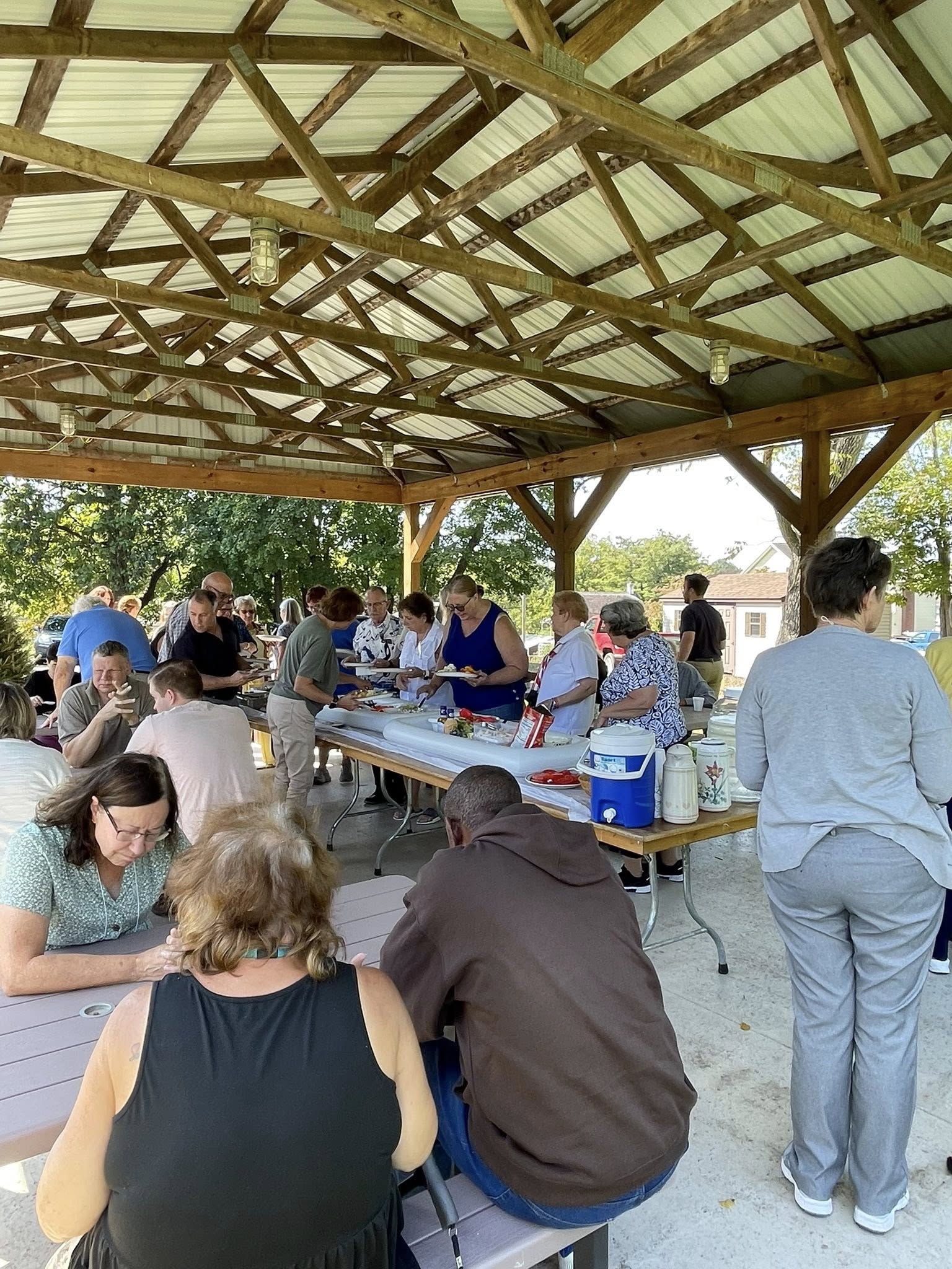 Enjoying St. Andrew’s Pavilion for a Church Picnic
